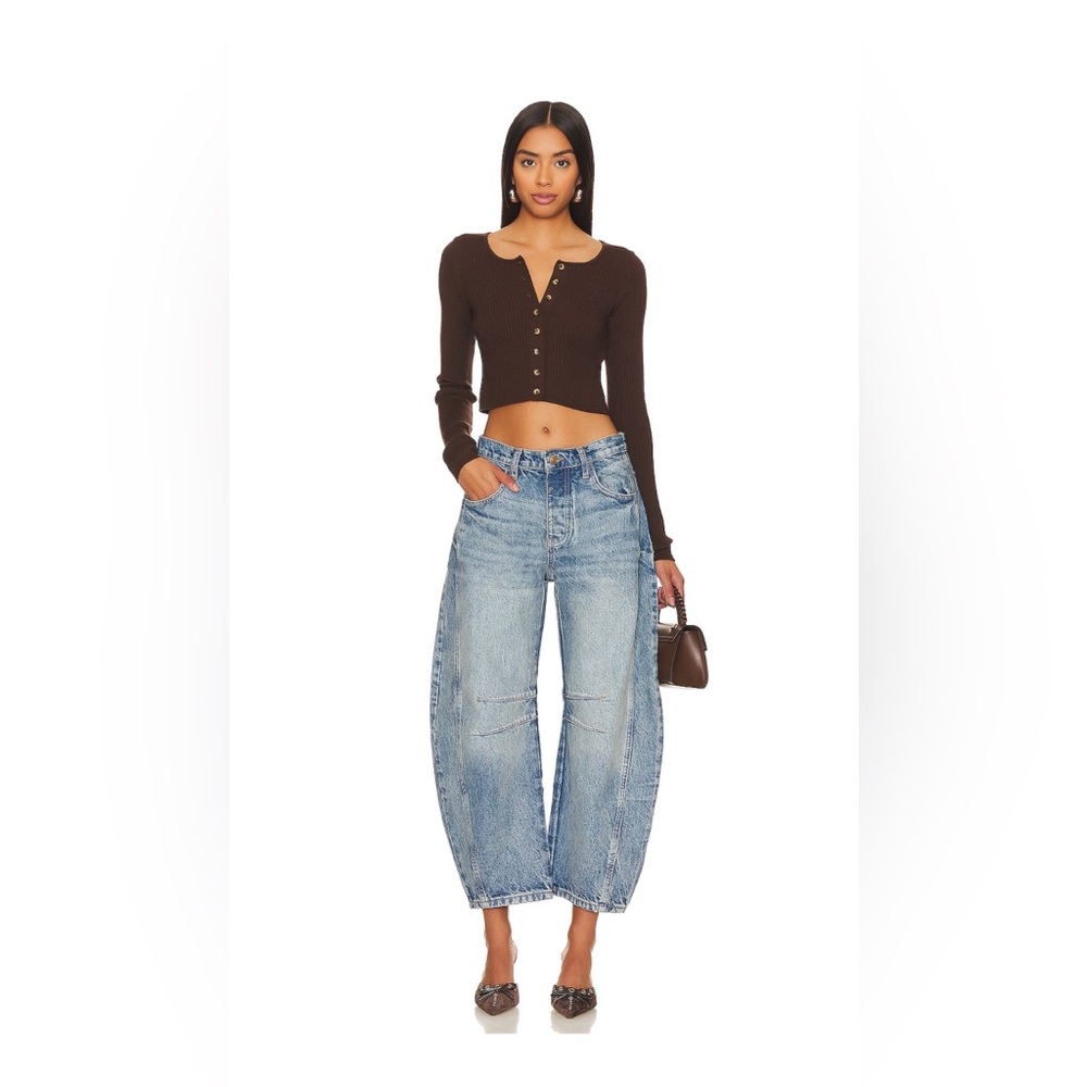 We The Free Good Luck Mid Rise Barrel Jean
